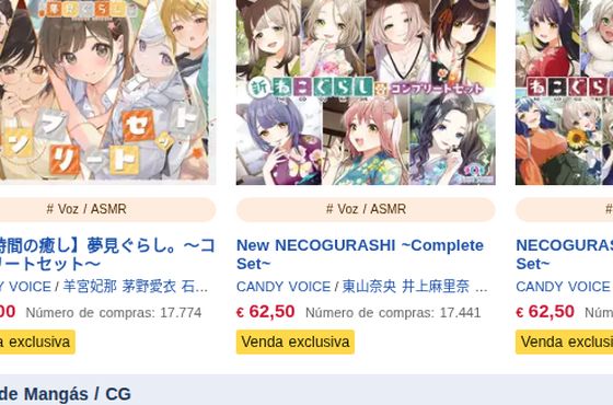 Fichas de produto com preço em euros